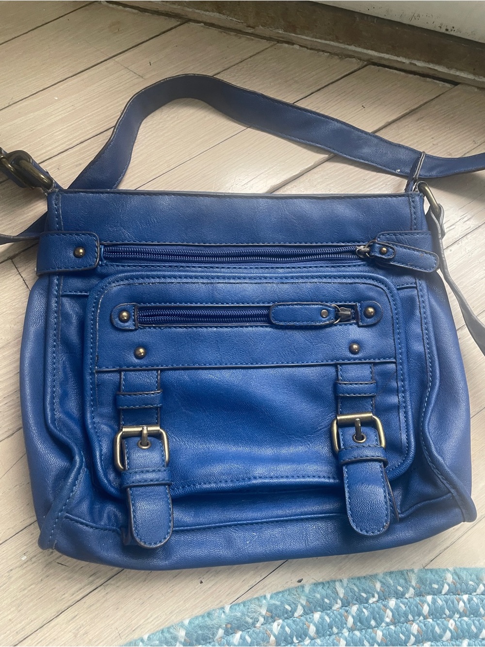 St. John's Bay Blue Faux Leather Crossbody Bag